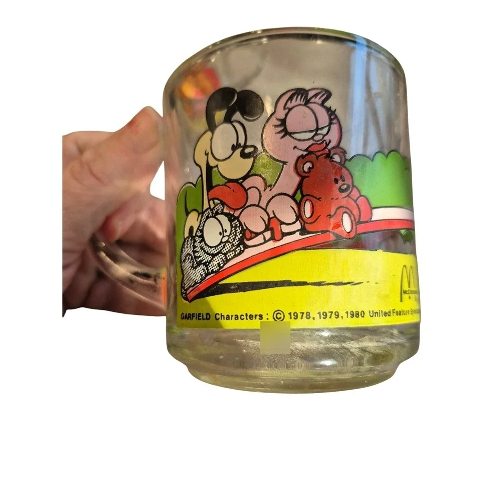 Vintage Garfield McDonald's Glasses 1978 1979 1980 Set of‎ 2 Jim Davis